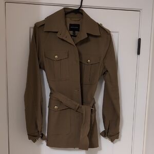 Banana Republic Brown Army Style Jacket with Gold Accents